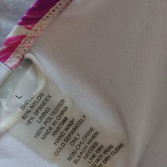 Delia*s Bright Multicolored Feather Print Tankini Top Sz L - Picture 6 of 12